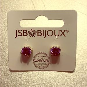 Purple crystal earrings